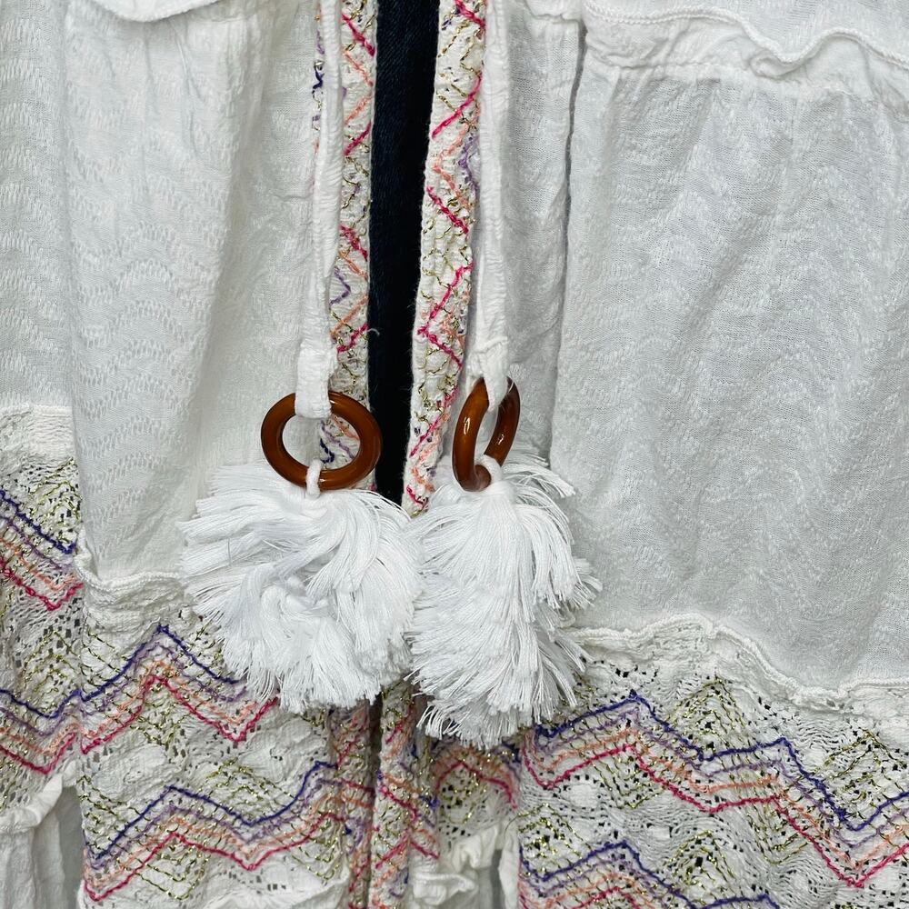 Ramy Brook Paloma Chevron Coverup dress Long embroidered white - Picture 9 of 11